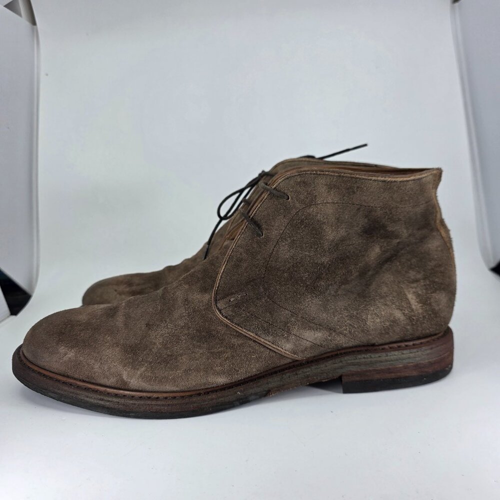 Frye Murray Chukka 83691 Mens Sz 13M Brown Leather Mid Lace Up Distressed Suede